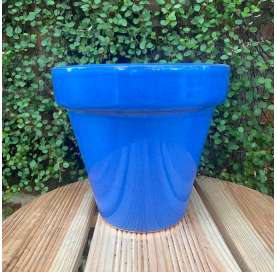 Blue glazed pot 20cm