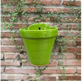 Green glazed hanging pot 22cm