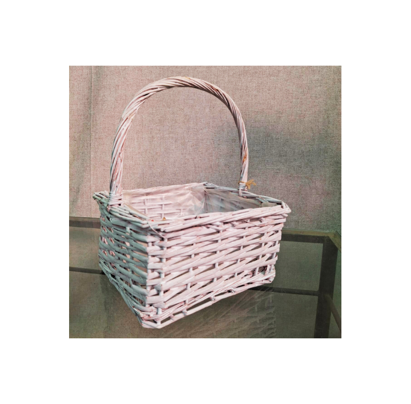 White Wicker Basket - 2 sizes