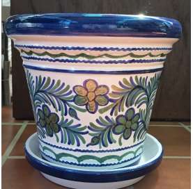 Maceta de cerámica decorada. Ceramic Andalusian pot. Viveros González. Garden decor centre. Garden centre.
