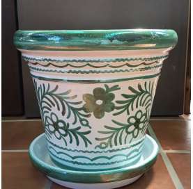 Maceta de cerámica decorada. Ceramic Andalusian pot. Viveros González. Garden decor centre. Garden centre.