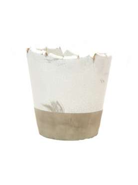 Macetero de cerámica Brooch20*20 disponibles en dos colores, blanco y rosa