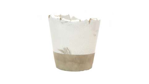 Macetero de cerámica Brooch20*20 disponibles en dos colores, blanco y rosa